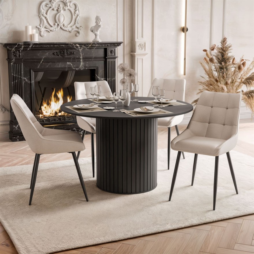 Esszimmer-Set ELODIE mit vier Stühlen