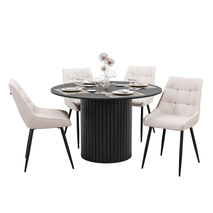 Esszimmer-Set ELODIE mit vier Stühlen