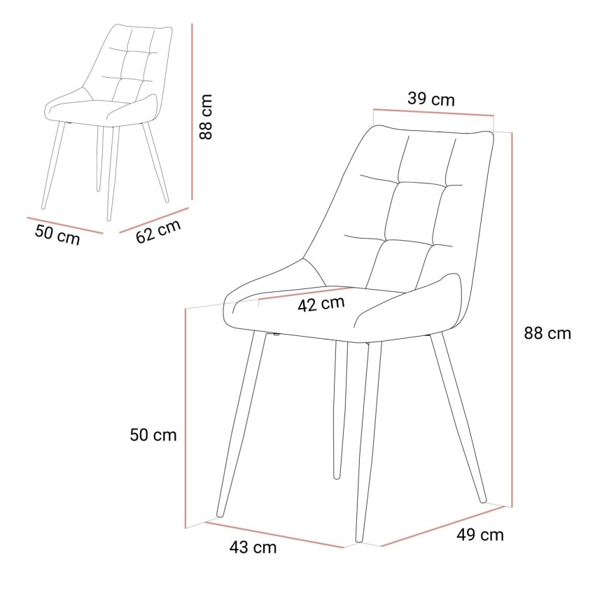 Esszimmer-Set ELODIE mit vier Stühlen