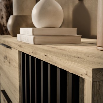 Zweiturige Kommode NELA mit Lamellen