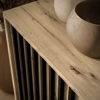 Zweiturige Kommode NELA mit Lamellen