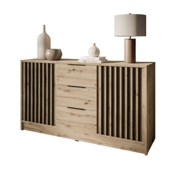 Zweiturige Kommode NELA mit Lamellen