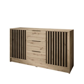 Zweiturige Kommode NELA mit Lamellen