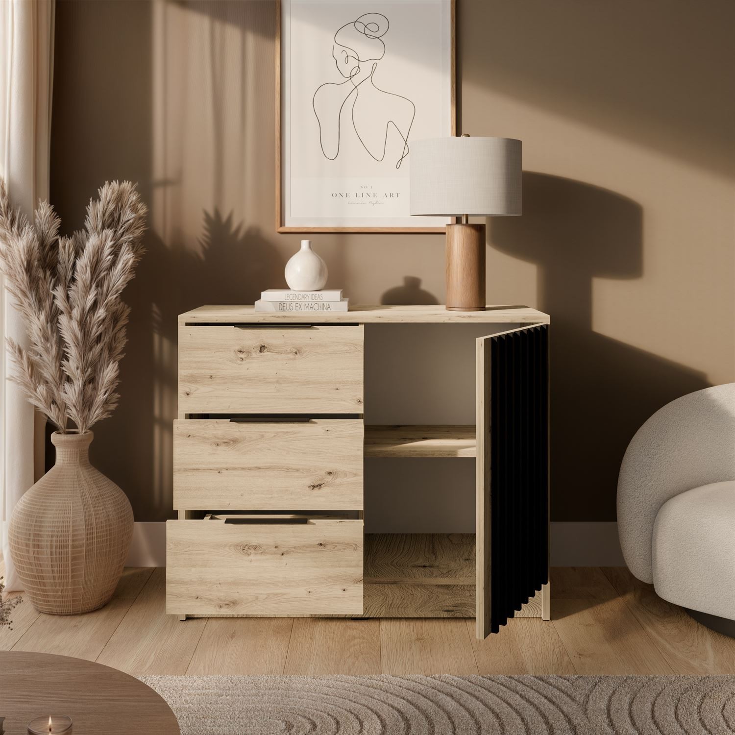 Kommode NELA mit Lamellen