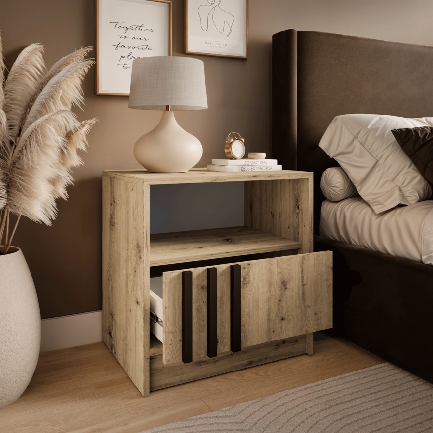 Nachttisch NELA mit Lamellen