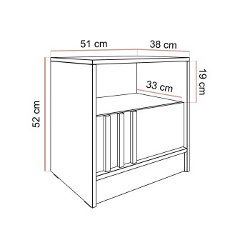 Nachttisch NELA mit Lamellen