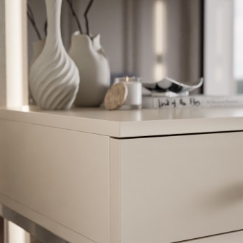 BLANCO GLAMOUR Konsole in Kaschmir auf verchromtem Gestell