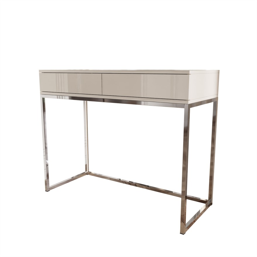 BLANCO GLAMOUR Konsole in Kaschmir auf verchromtem Gestell