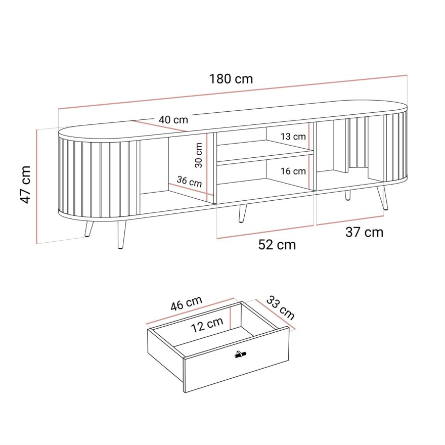 RTV-Schrank ELODIE II mit Schublade