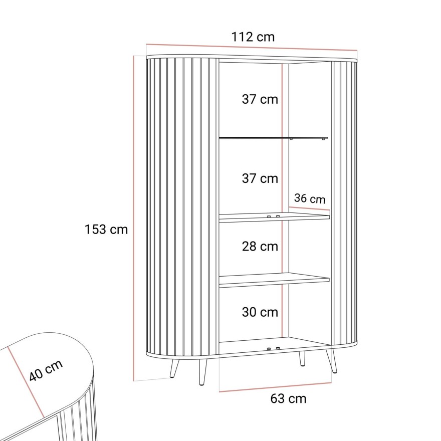 Vitrine ELODIE II mit LED-Beleuchtung