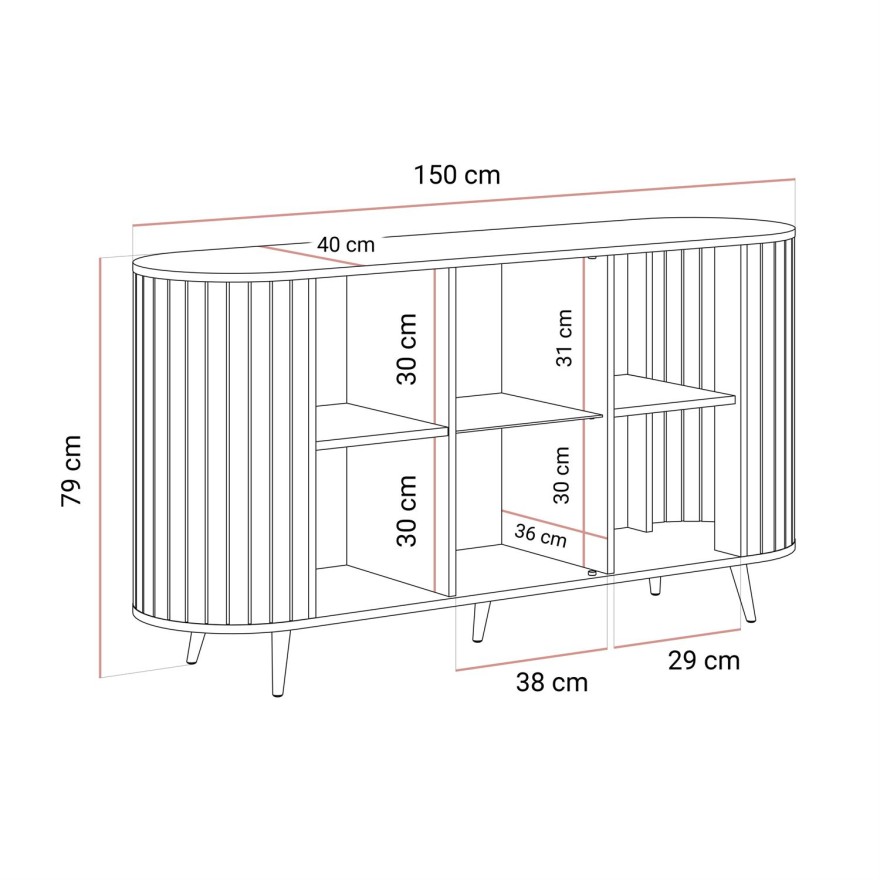 Kommode ELODIE II 3D mit LED-Beleuchtung