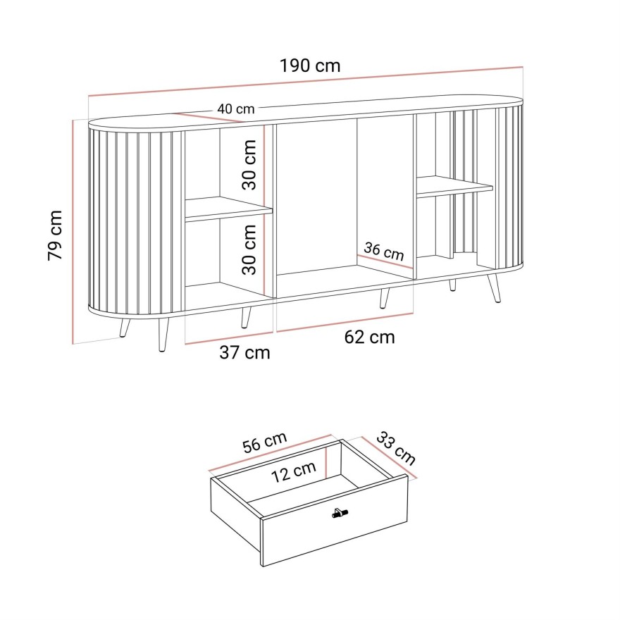 Kommode ELODIE II 190 2D3S