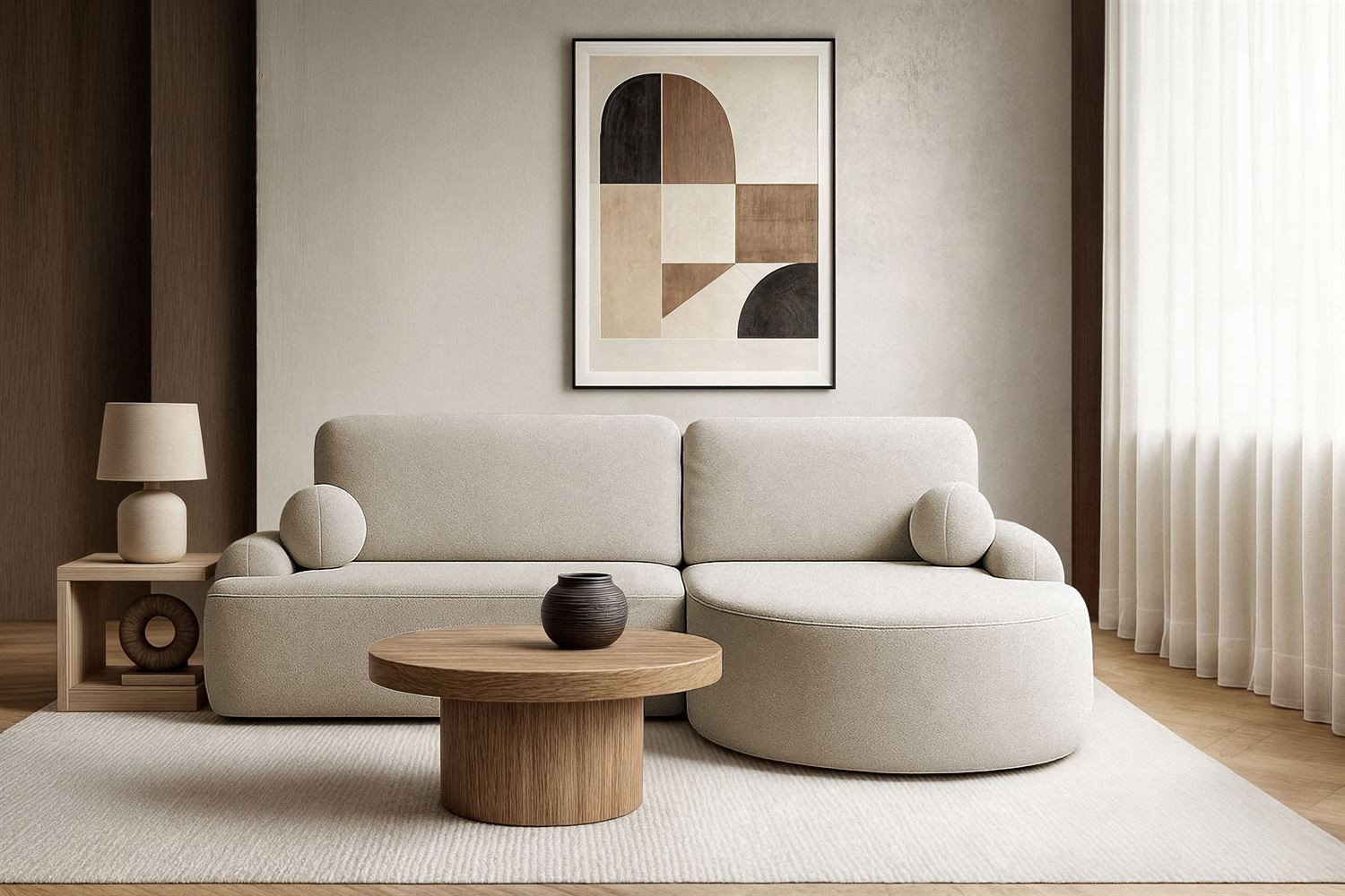 Runder Ecksofa CLEO mit Schlaffunktion