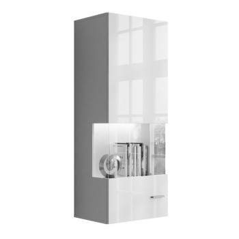 Stand und Hänge Vitrine VANCOUVER W9.029 weiß Hochglanz mit LED