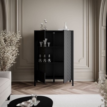 Zweitürige Glasvitrine LUMI