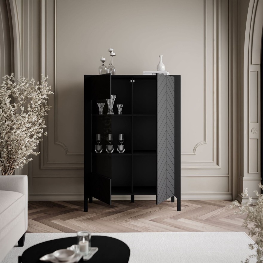 Zweitürige Glasvitrine LUMI