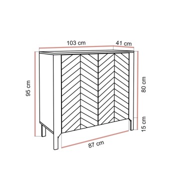 Zweitürige Kommode LUMI 103 cm