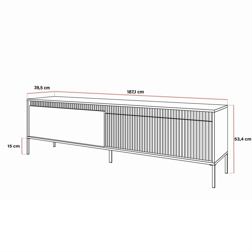 Zweitüriger TV-Schrank YASUMI 187 cm