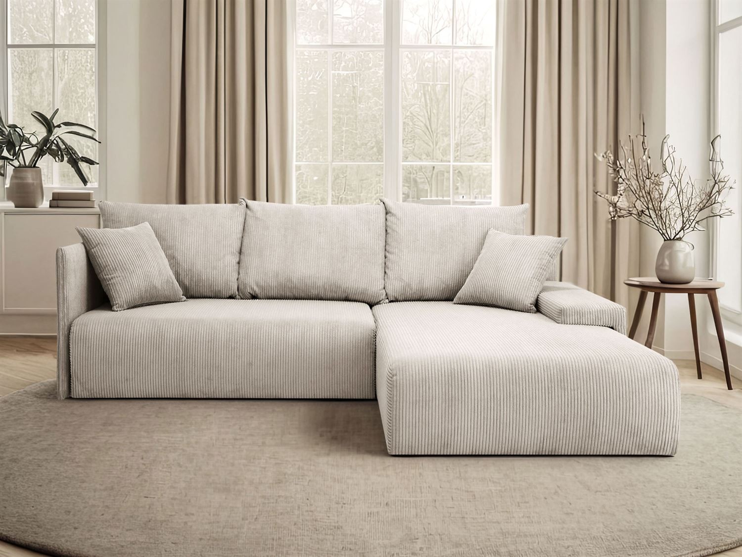 Ecksofa LAVIO L mit Schlaffunktion und Bettzeugkasten