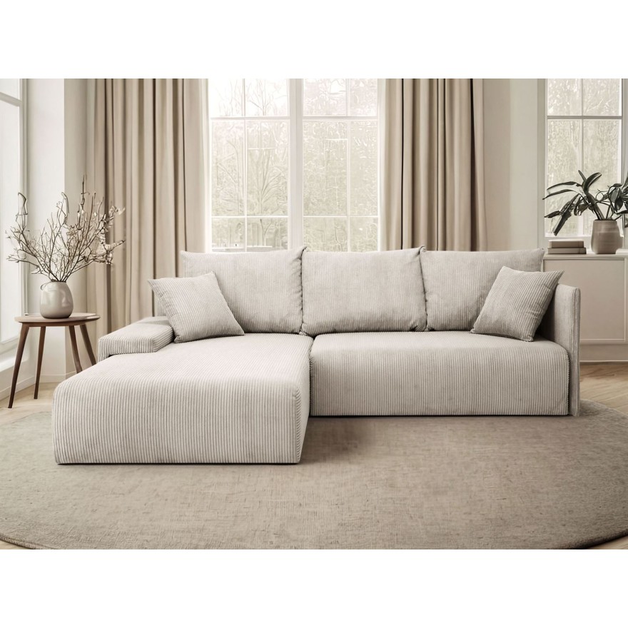 Ecksofa LAVIO L mit Schlaffunktion und Bettzeugkasten