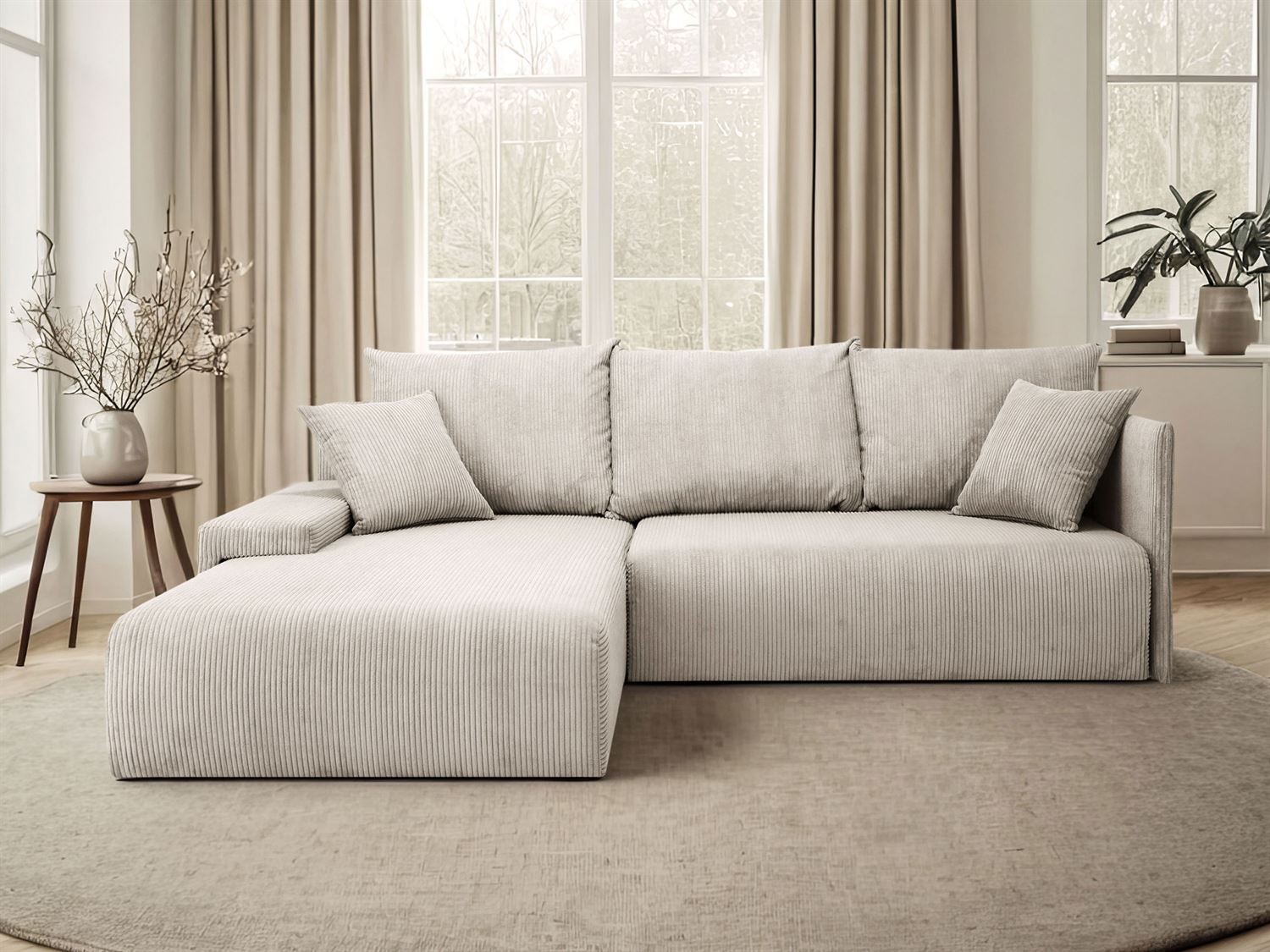 Ecksofa LAVIO L mit Schlaffunktion und Bettzeugkasten