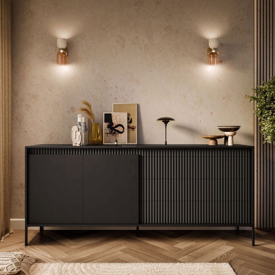 Zweitürige Kommode YASUMI 187 2D3S mit Schubladen