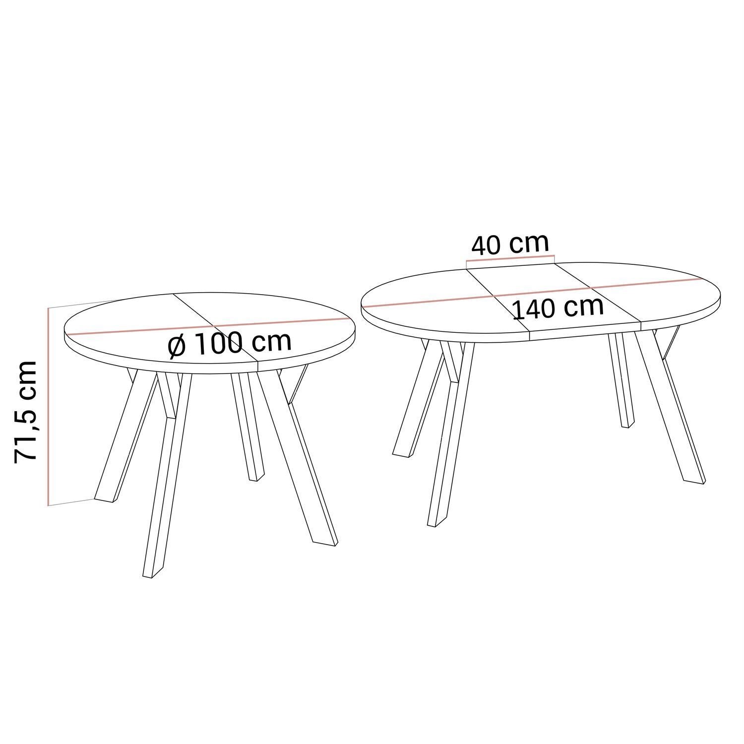 Esszimmer-Set VOLTA GLOSS mit vier Stühlen