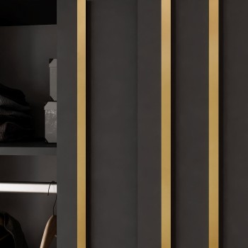Schiebeschrank AURIS 150 cm mit goldenen Lamellen