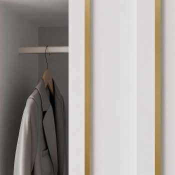 Schiebeschrank AURIS 200 cm mit goldenen Lamellen