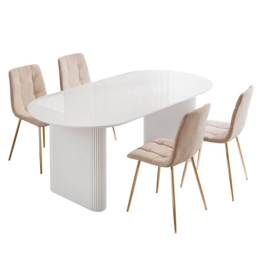 Esszimmer-Set OVI: Tisch mit 4 Stühlen