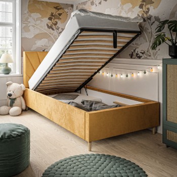 Gepolstertes Einzelbett AINA MINI 90/120x200 cm