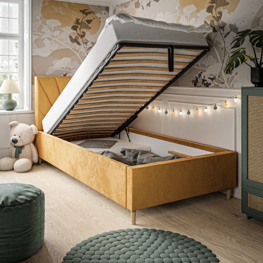 Gepolstertes Einzelbett AINA MINI 90/120x200 cm