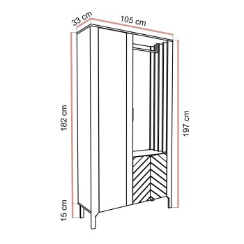 Garderobe LUMI mit Spiegel