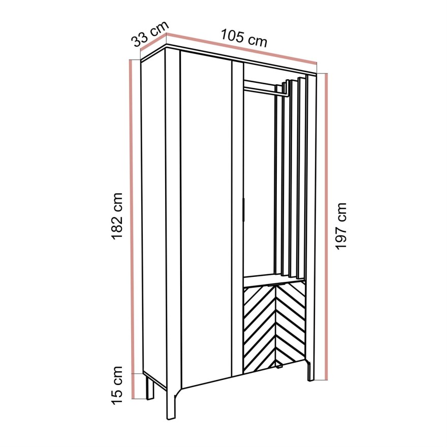 Garderobe LUMI mit Spiegel