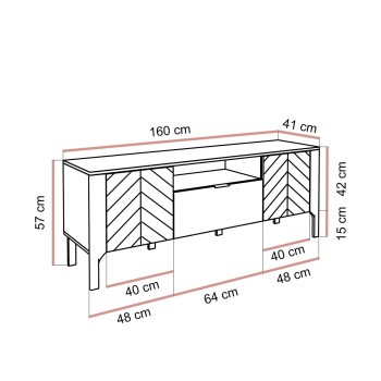 RTV-Schrank LUMI mit Schublade 160 cm