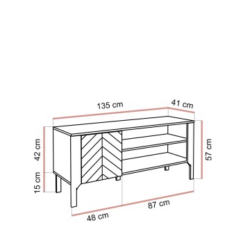 RTV-Schrank LUMI 135 cm