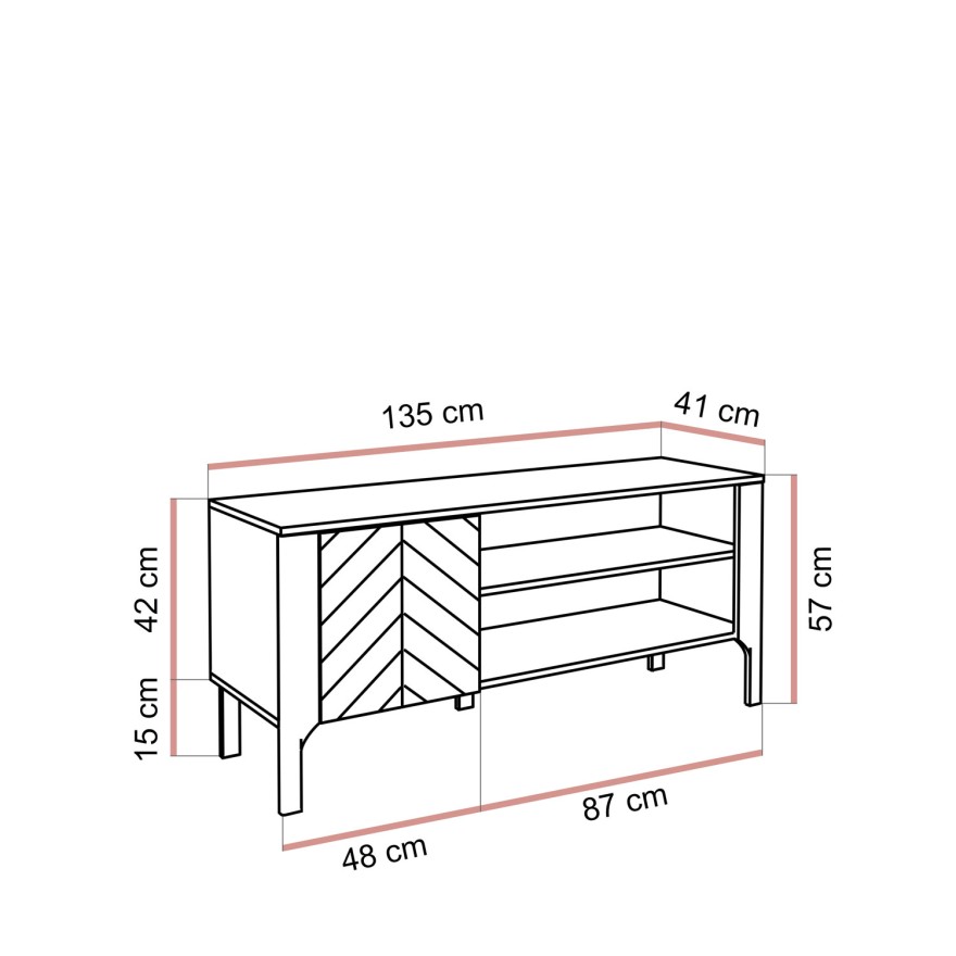 RTV-Schrank LUMI 135 cm