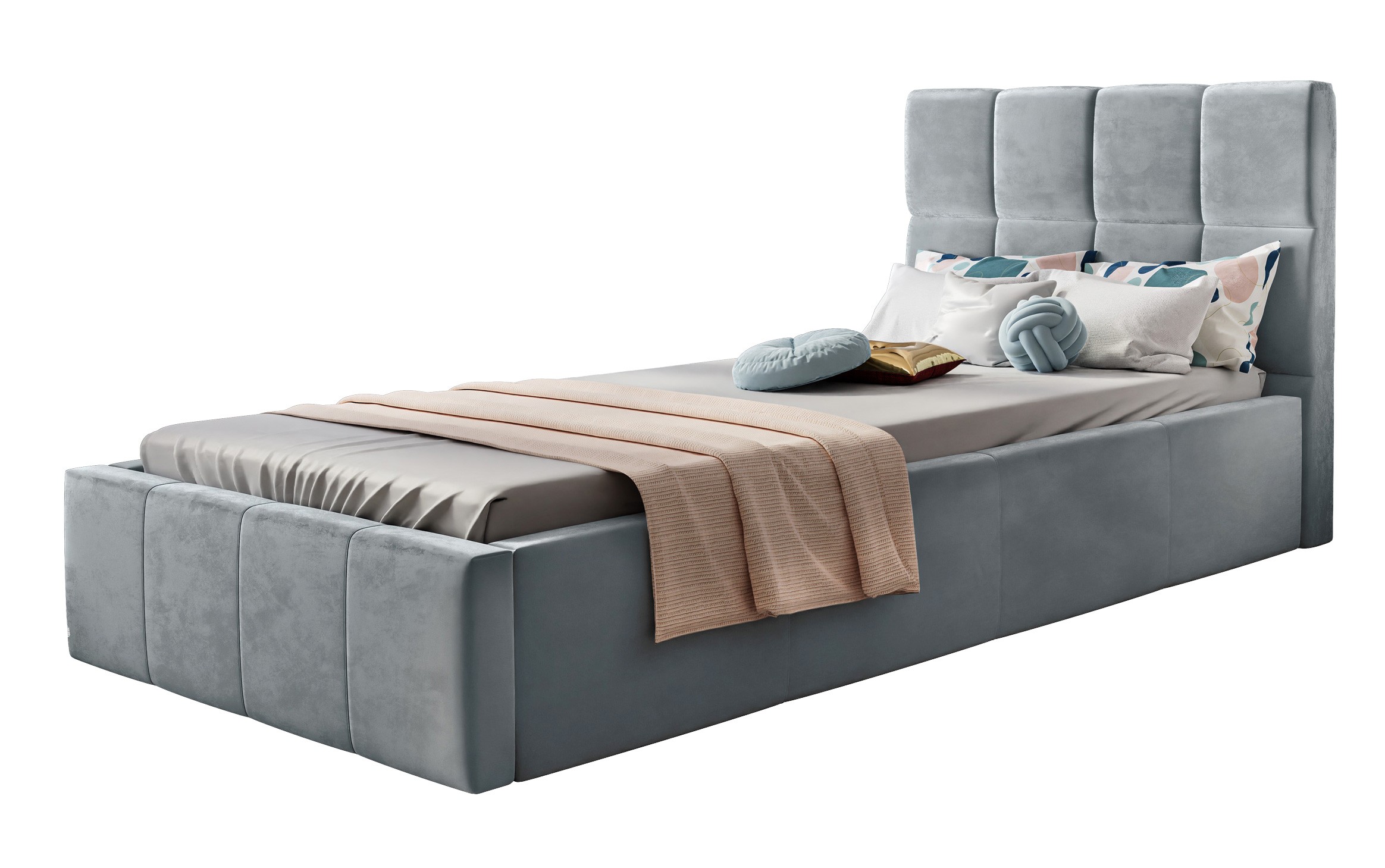 Gepolstertes Einzelbett CHARLIE 90x200 cm