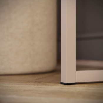 Blanco Glamour Schminktisch Kaschmir auf kaschmirfarbenem Gestell mit LED-Spiegel