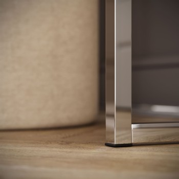 Schminktisch BLANCO GLAMOUR KASCHMIR auf verchromtem Gestell mit LED-Spiegel