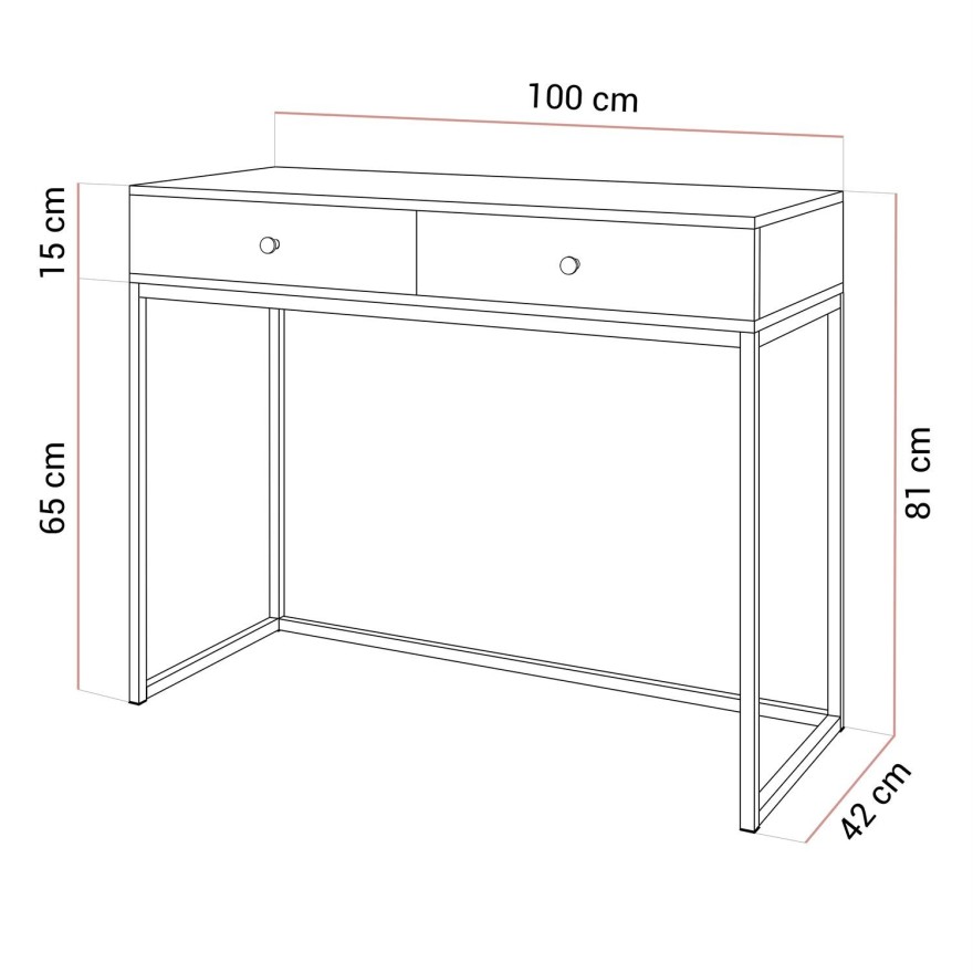 Schminktisch BLANCO GLAMOUR KASCHMIR auf verchromtem Gestell mit LED-Spiegel