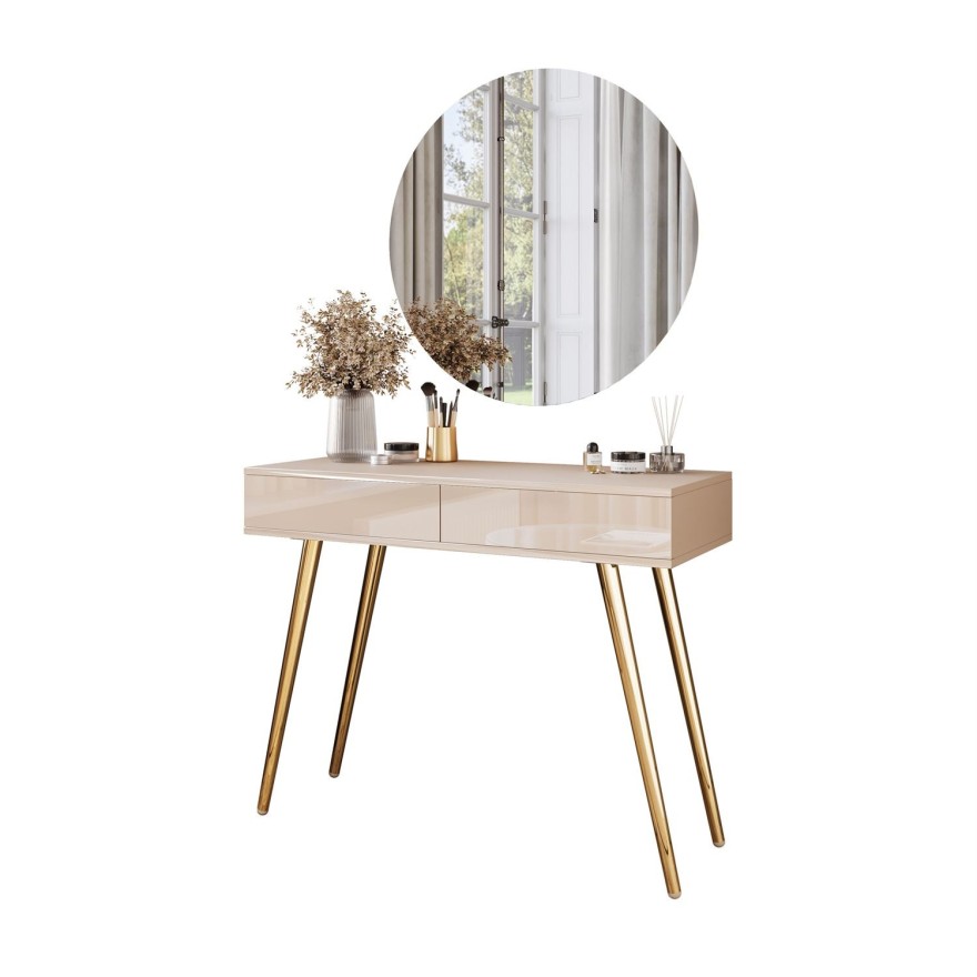 Schminktisch SIENNA GLAMOUR KASCHMIR mit LED-Spiegel