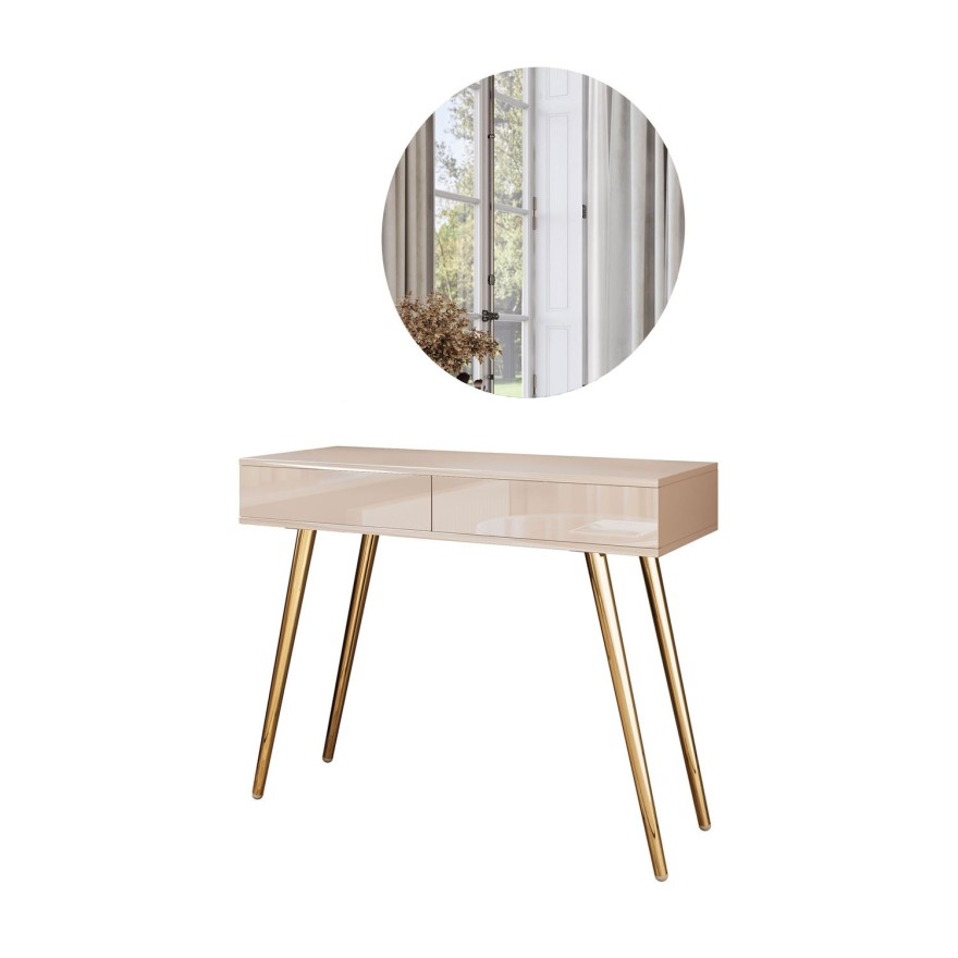Schminktisch SIENNA GLAMOUR KASCHMIR mit LED-Spiegel