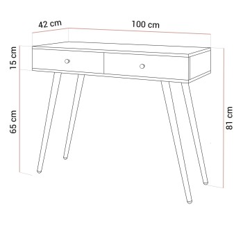 Schminktisch SIENNA GLAMOUR KASCHMIR mit LED-Spiegel