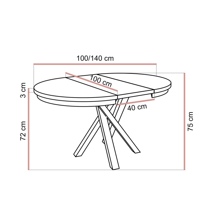 Ausziehbarer Esstisch LUMI