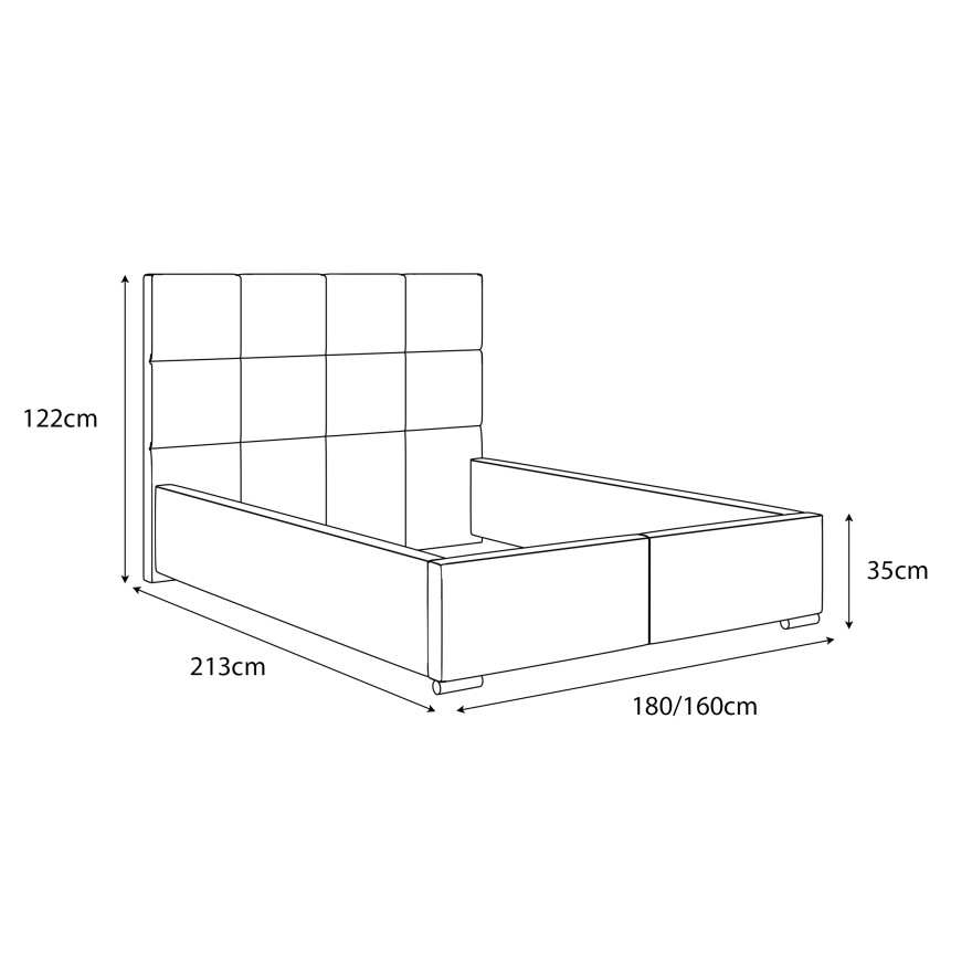 Boxspringbett MONA mit Lattenrost und Behälter