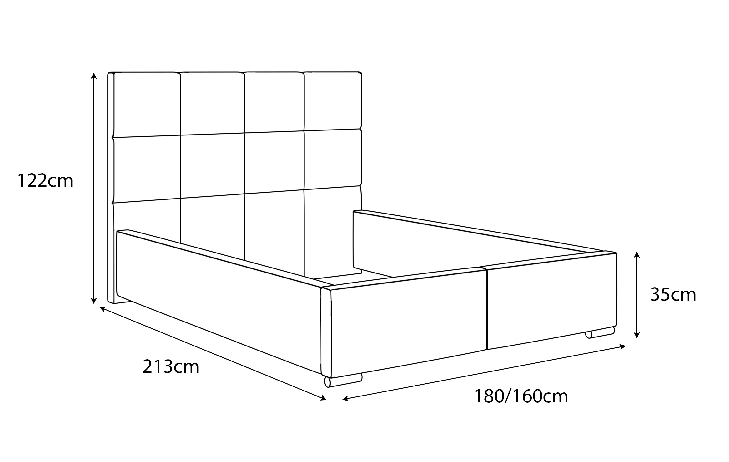 Boxspringbett MONA mit Lattenrost und Behälter