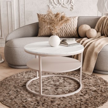 CIRI Couchtisch MAT Kaschmir mit Ablage