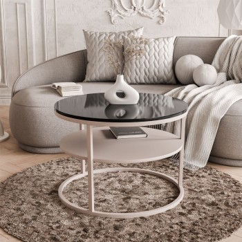 Couchtisch CIRI KASCHMIR Hochglanz mit Ablage