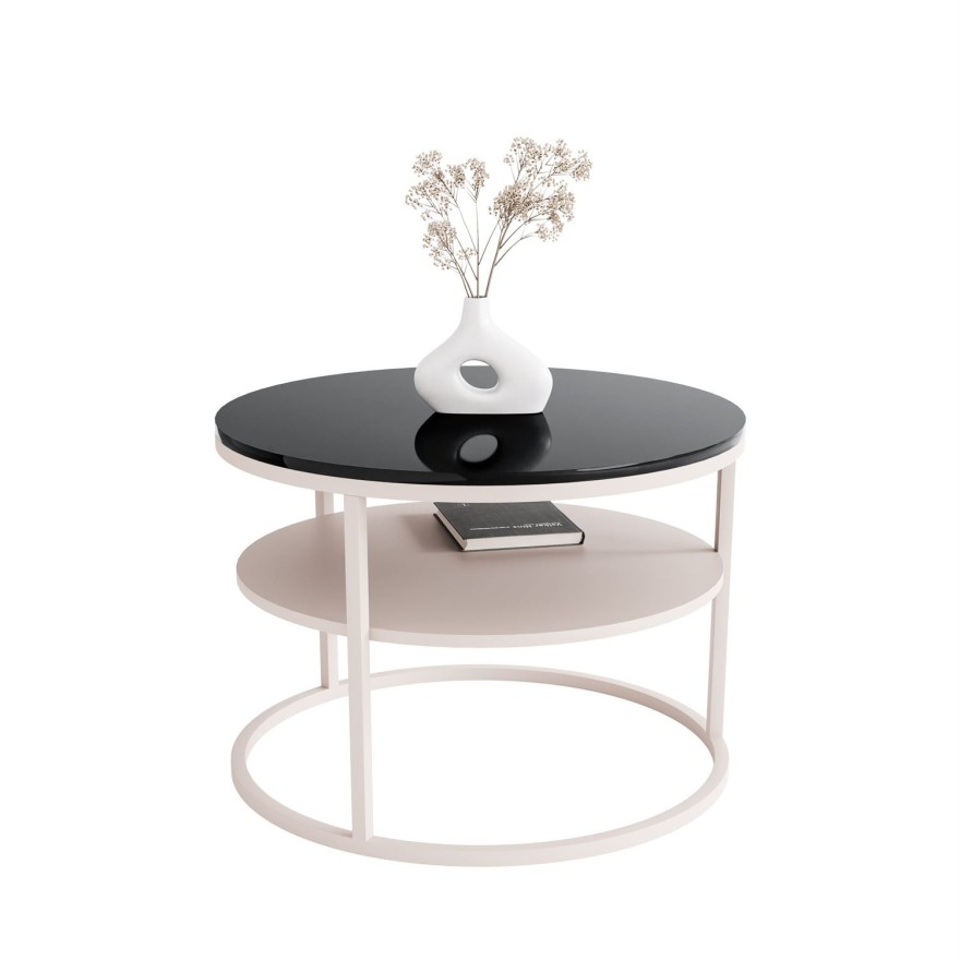 Couchtisch CIRI KASCHMIR Hochglanz mit Ablage